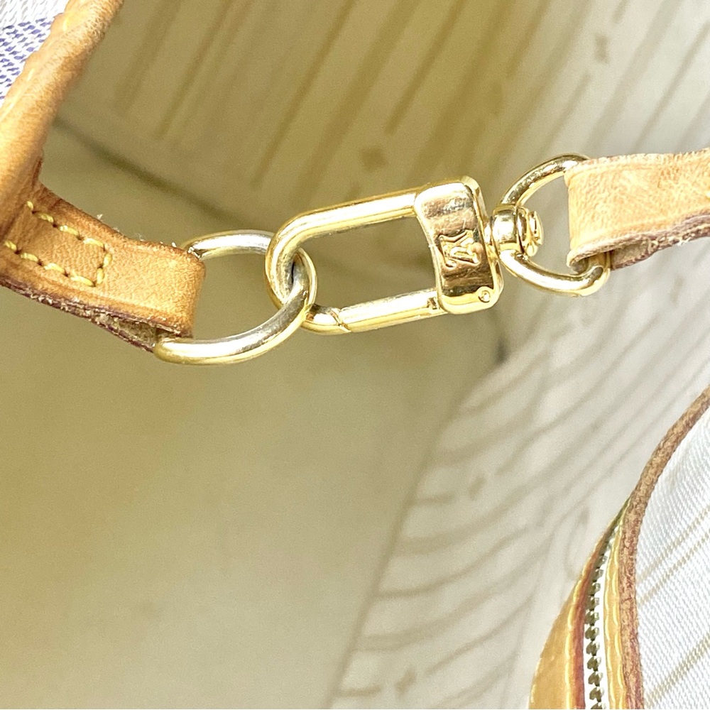 LOUIS VUITTON Damier Azur NEVERFULL GM LV DUST BAG, ORGANIZER, COA Authentic - Picture 4 of 17